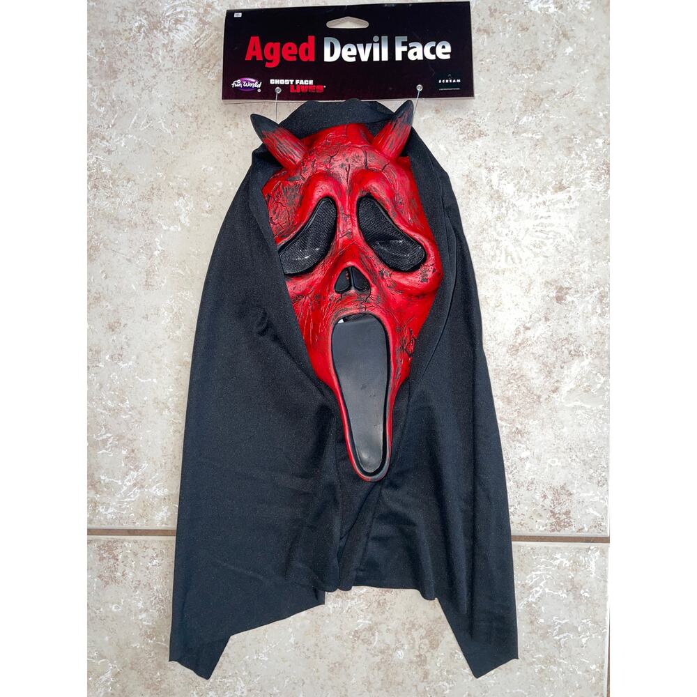 DEAD BY DAYLIGHT GHOST FACE AGED DEVIL LATEX MASK WITH HOOD COSTUME FW93532 NEW